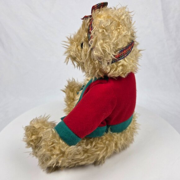 Hallmark Christmas Stuffed Merrily Bear w/ Snowman Coat + Bow Headband 10" - Picture 2 of 5